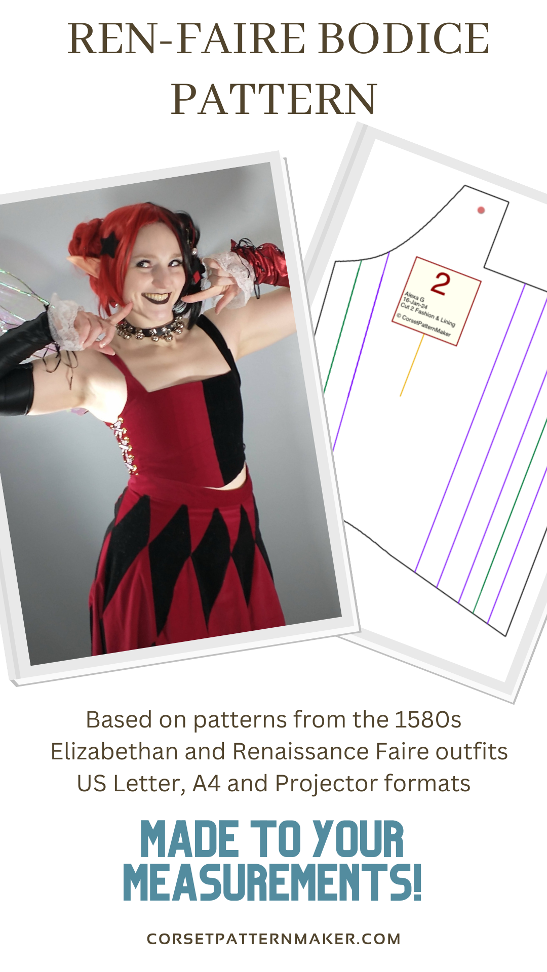 Plunge front corset pattern draft : r/corsetry