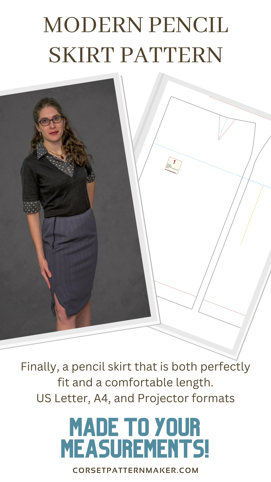 Modern Pencil Skirt Custom Pattern
